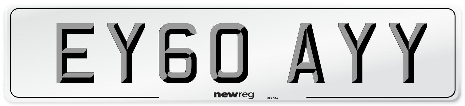 EY60 AYY Number Plate from New Reg